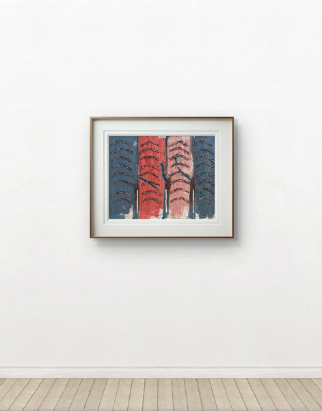 Barbara Beck 1990 Abstract Watercolor Painting on Paper