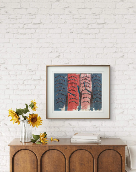 Barbara Beck 1990 Abstract Watercolor Painting on Paper