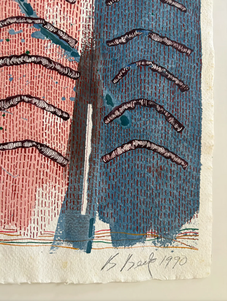 Barbara Beck 1990 Abstract Watercolor Painting on Paper