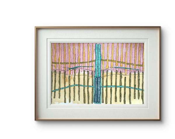 Barbara Beck 2003 Abstract Watercolor Painting on Paper