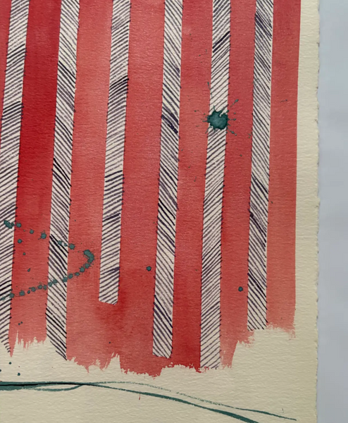 Barbara Beck 1984 Abstract Watercolor Painting on Paper