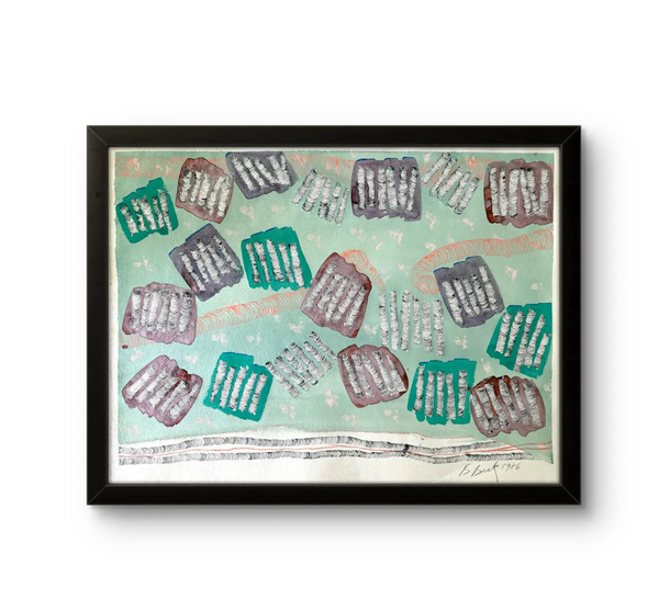 Barbara Beck 1986 Abstract Painting on Paper