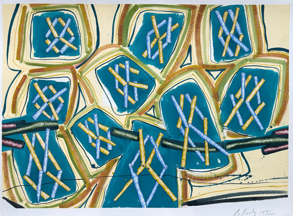 Barbara Beck 1992 Abstract Painting on Paper