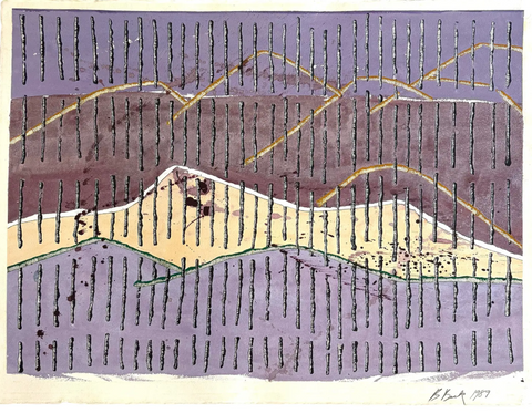 Barbara Beck 1989 Abstract Landscape Painting on Paper