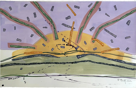 Barbara Beck 2002 Abstract Landscape Painting on Paper