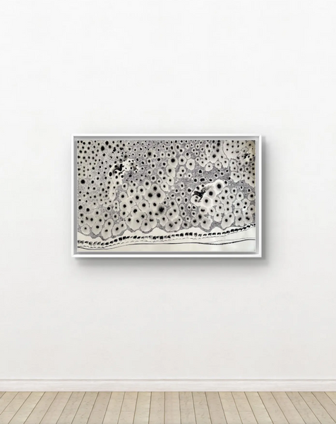 Barbara Beck 1970s Abstract Acrylic Painting on Paper