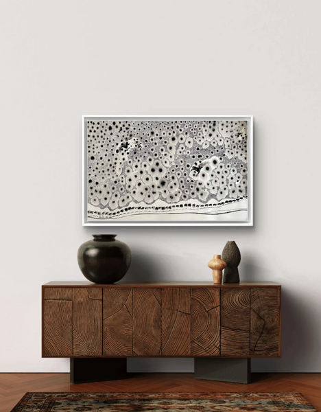 Barbara Beck 1970s Abstract Acrylic Painting on Paper