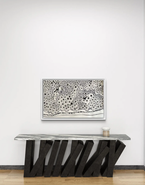 Barbara Beck 1970s Abstract Acrylic Painting on Paper