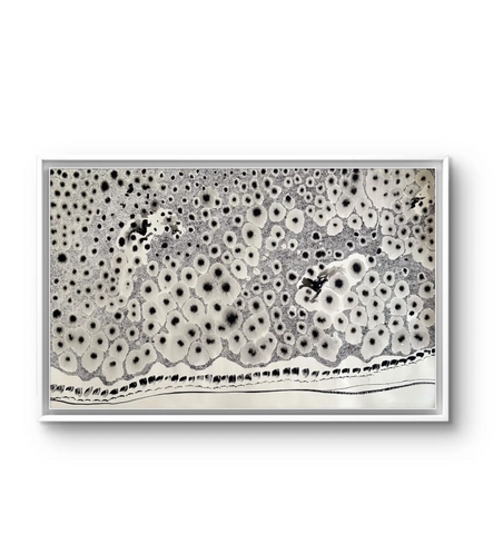 Barbara Beck 1970s Abstract Acrylic Painting on Paper