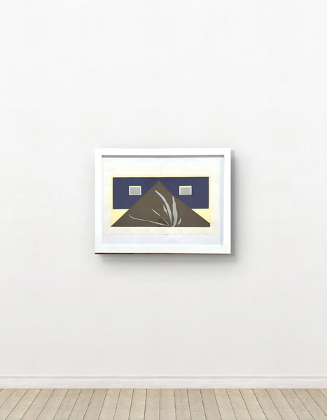 Barbara Beck Framed 1970 Mid Century Modern Screen Print on Paper in White Wood Frame