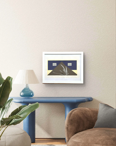 Barbara Beck Framed 1970 Mid Century Modern Screen Print on Paper in White Wood Frame