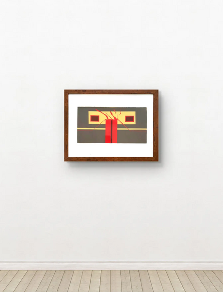 Barbara Beck 1969 Framed Screen Print on Paper - Dark Wood Frame