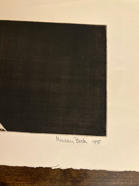 Maureen Beck 1975 Mid Century Modern Etching on Paper