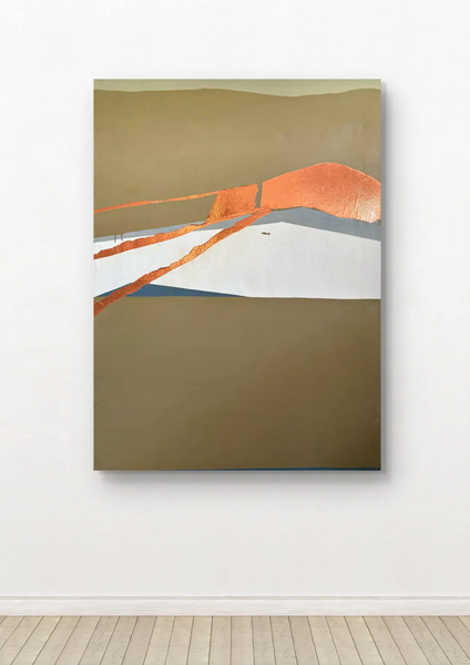 Barbara Beck 1970s Large Scale Abstract Oil Painting on Canvas