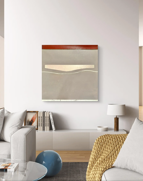 Barbara Beck 1972 Mid Century Modern Mixed Media Abstract Oil Painting