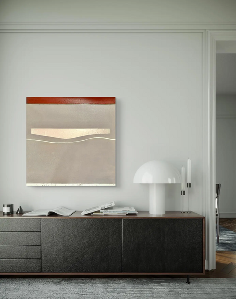 Barbara Beck 1972 Mid Century Modern Mixed Media Abstract Oil Painting