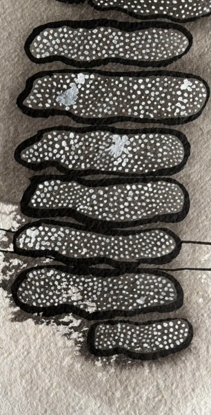 Barbara Beck 1970s Abstract Acrylic Painting on Paper