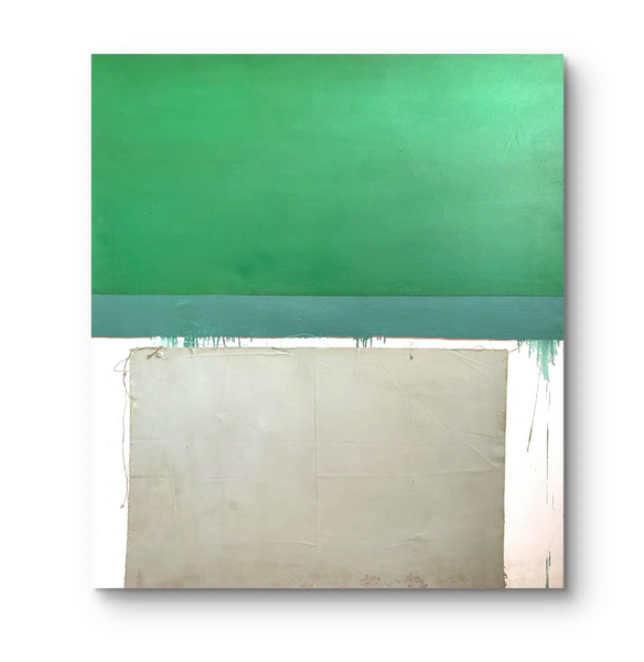 Barbara Beck 1960s Large Scale Abstract Oil Painting and Mixed Media on Canvas