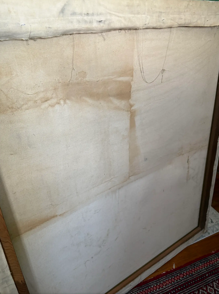 Barbara Beck 1960s Large Scale Abstract Oil Painting and Mixed Media on Canvas