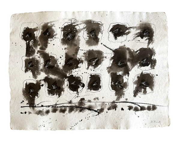 Barbara Beck 1970s Abstract Acrylic Painting on Paper