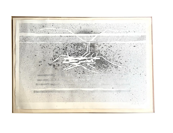 Barbara Beck Framed 1978 Painting on Paper in Acrylic Shadow Box Frame