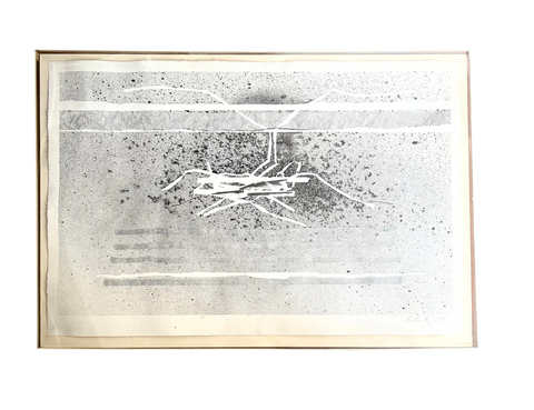 Barbara Beck Framed 1978 Painting on Paper in Acrylic Shadow Box Frame