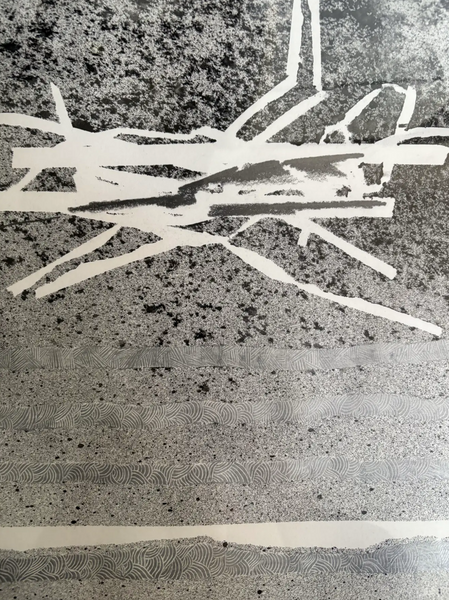 Barbara Beck Framed 1978 Painting on Paper in Acrylic Shadow Box Frame