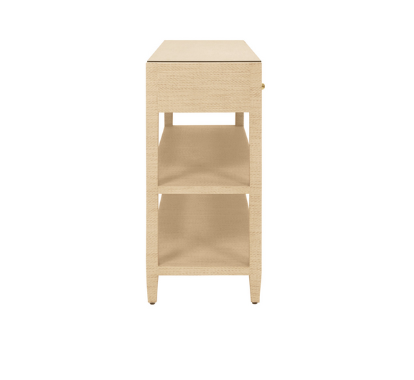 Briar Natural Grasscloth Three Drawer Console Table