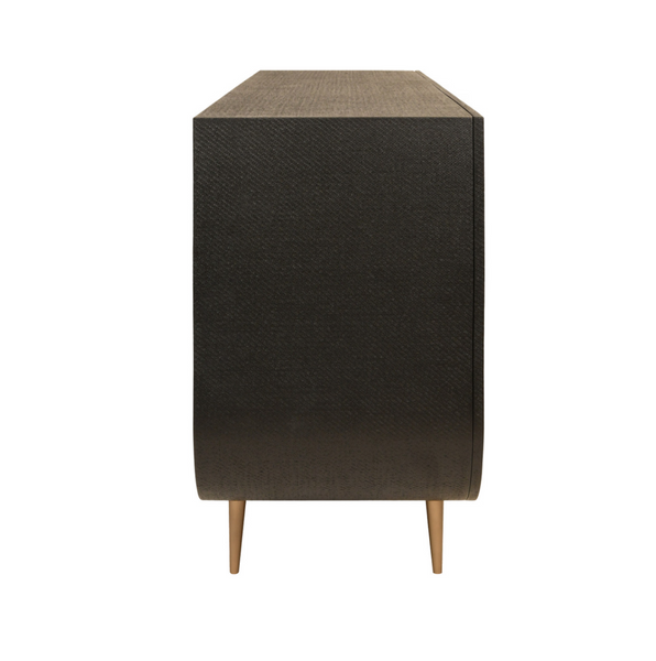 Deluca Black Grasscloth Four Door Buffet