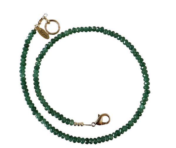 Emerald Quartz Faceted Stacking Necklace With Gold Tone Clasp - Designed by Matthew Izzo