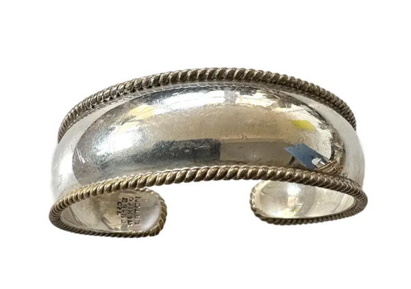 Vintage Laton Taxco Sterling Silver Cuff Bracelet - Made in Mexico