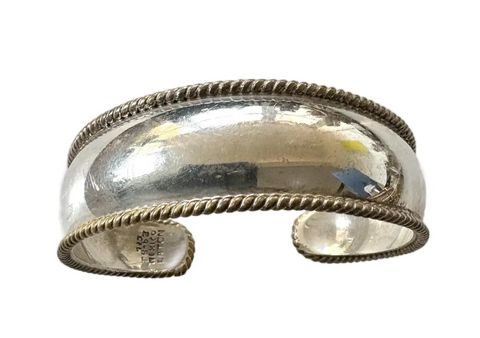 Vintage Laton Taxco Sterling Silver Cuff Bracelet - Made in Mexico