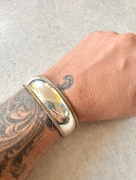 Vintage Laton Taxco Sterling Silver Cuff Bracelet - Made in Mexico