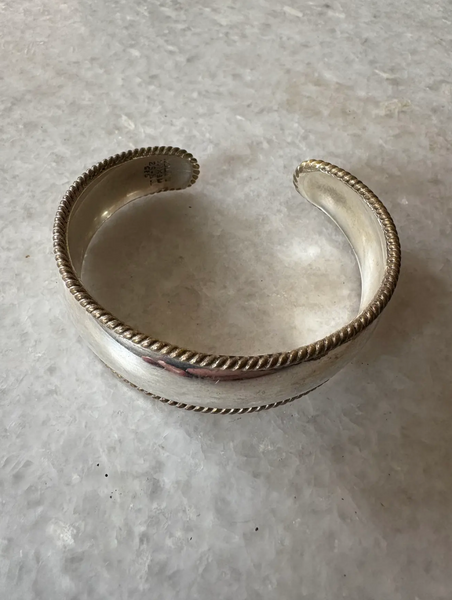 Vintage Laton Taxco Sterling Silver Cuff Bracelet - Made in Mexico