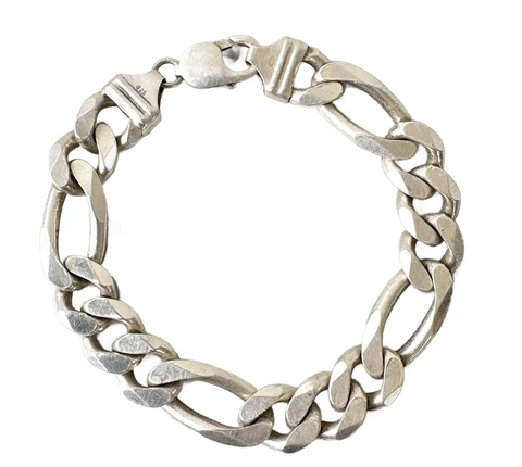 Vintage Italian Solid Sterling Silver Link Bracelet