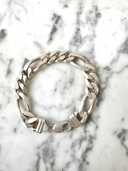 Vintage Italian Solid Sterling Silver Link Bracelet