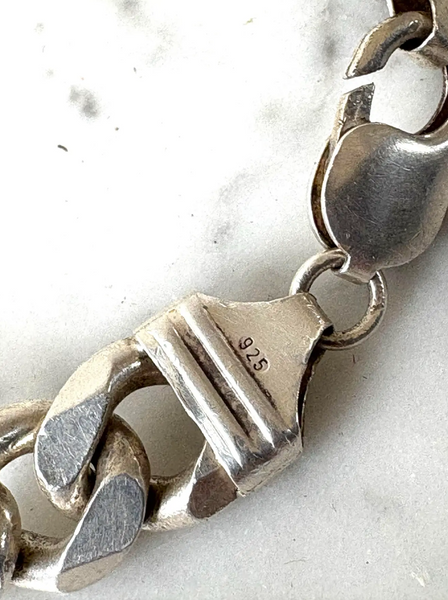 Vintage Italian Solid Sterling Silver Link Bracelet