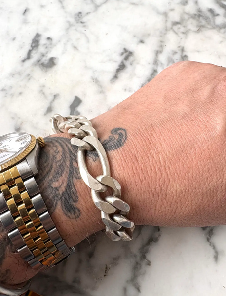 Vintage Italian Solid Sterling Silver Link Bracelet