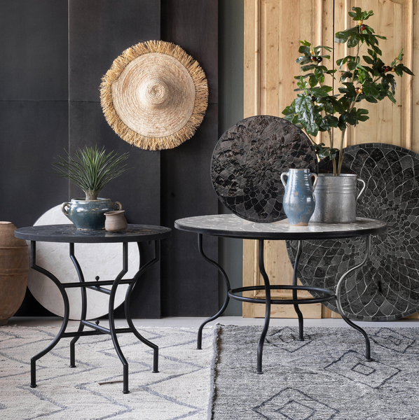 Moroccan Zellige Vanilla Tile 48" Dining Table - Matthew Izzo Collection