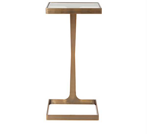 Maisel Glass Top Cigar Table  - Gunmetal or Antique Brass