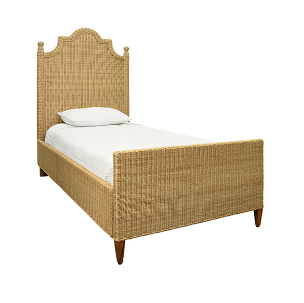 Chamberlain Rattan Bed Frame -Arched Headboard, Footboards, & Side Rails