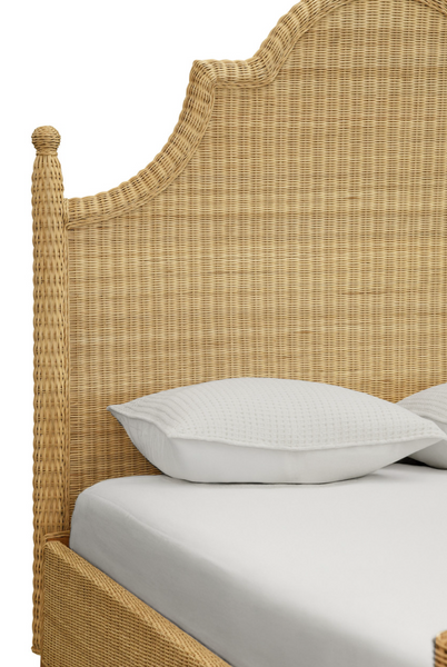 Chamberlain Rattan Bed Frame -Arched Headboard, Footboards, & Side Rails