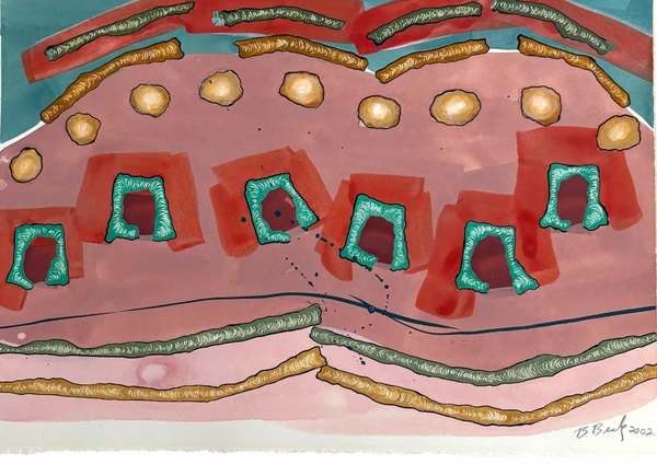 Barbara Beck 2002 Abstract Painting on Paper