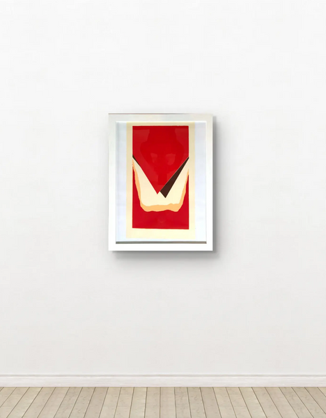 Barbara Beck 1971 Framed Screen Print on Paper in White Wood Frame