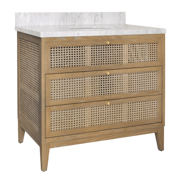 Wynn Cerused Oak Bath Vanity w/Porcelain Sink
