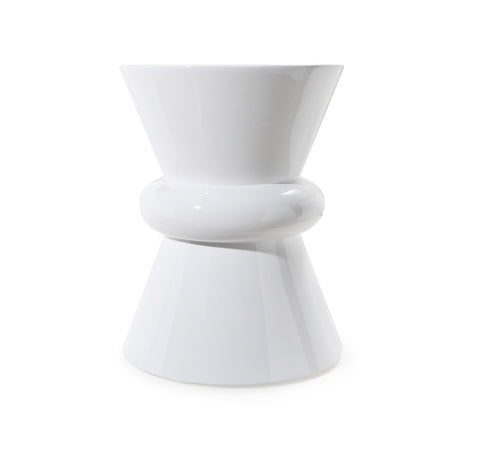 Worlds Away Noble Low White Side Table - Matthew Izzo Home