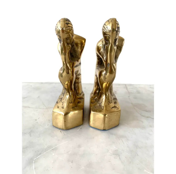MCM Brass Bookends, “The Thinker” - Set of 2