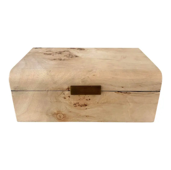 Mira Decorative Box - Burlwood & Antique Brass