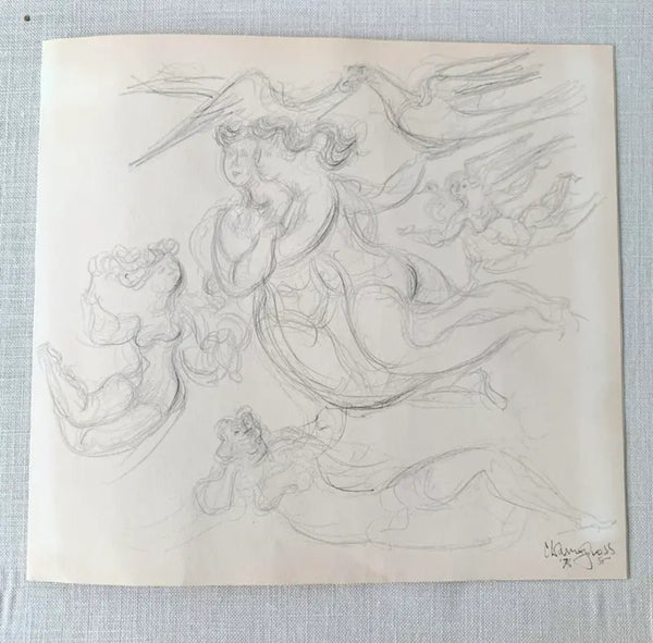 Original Pencil Drawing by Chaim Gross