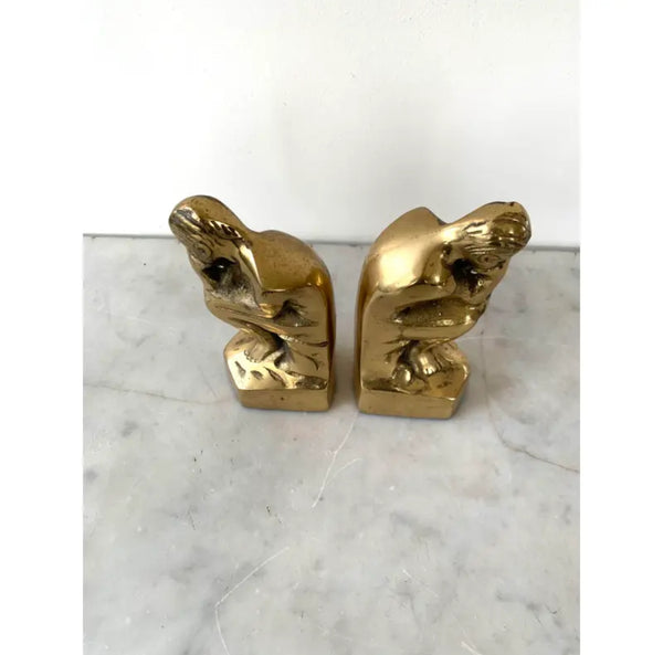 MCM Brass Bookends, “The Thinker” - Set of 2